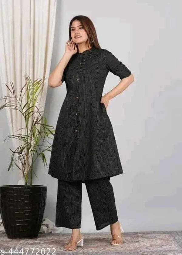 Black_Pure_Cotton_Straight_Kurta_With_Palazzo_Set_For_Women