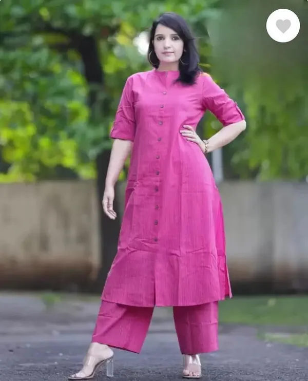 Pink_Cotton_And_Rayon_Straight_Kurta_With_Palazzo_Set_For_Women