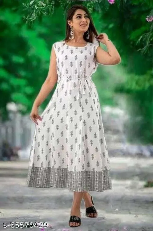 White_Grey_Cotton_And_Rayon_Printed_Anarkali_Kurta_For_Women