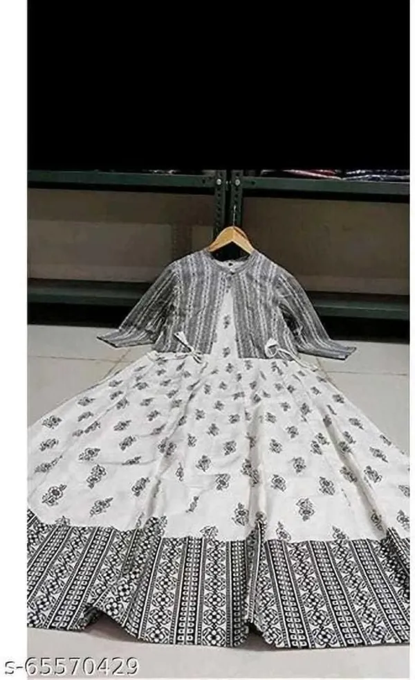 White_Grey_Cotton_And_Rayon_Printed_Anarkali_Kurta_For_Women