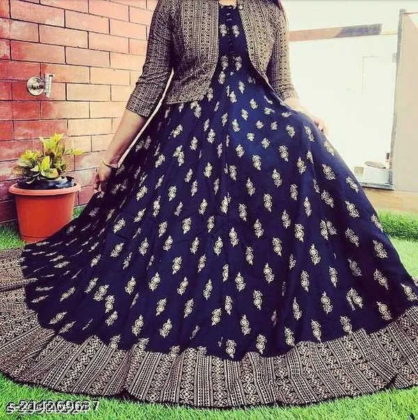 Blue_Cotton_And_Rayon_A_And_Line_Anarkali_Kurta_For_Women