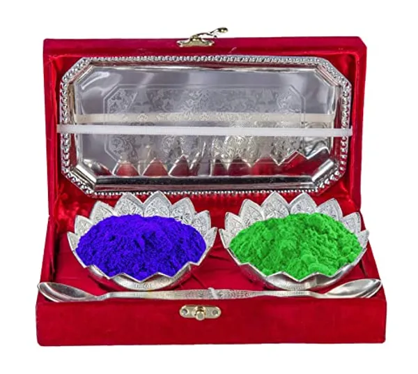 INTERNATIONAL_GIFT®_Silver_Lotus_Bowl_and_2_Packet_Natural_Holi_Gulal_Colour_with_Velvet_Box_Gift_Hamper