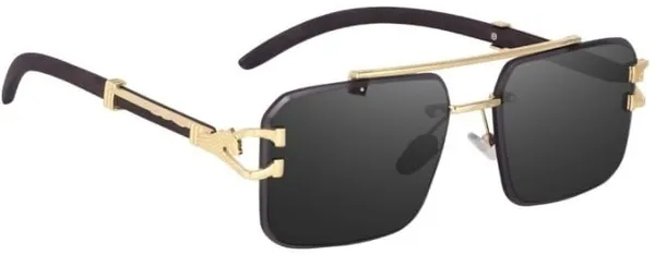 Golden_Metal_RimLess_Rectangular_Sunglasses_For_Men_&_Women