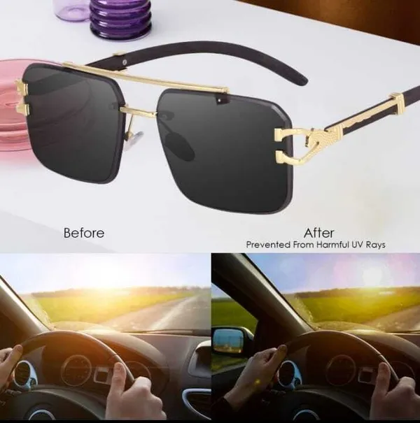 Golden_Metal_RimLess_Rectangular_Sunglasses_For_Men_&_Women
