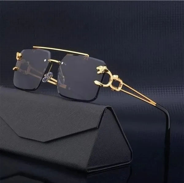 Golden_Metal_RimLess_Rectangular_Sunglasses_For_Men_&_Women