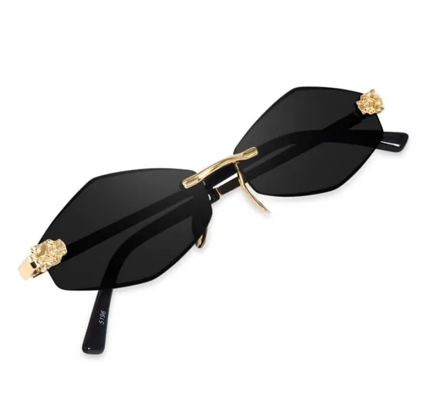 Gold_Black_Unisex_Rim-Less_Sunglasses_For_Men_and_Women