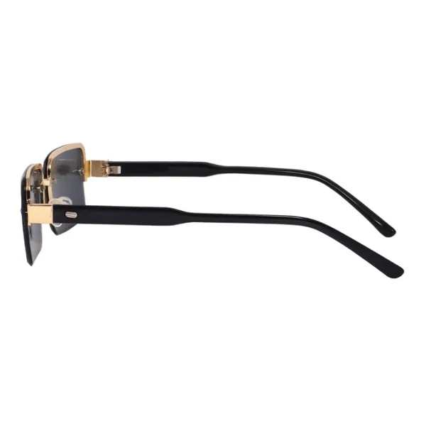 Gold_black_unisex_rimless_sunglasses_for_men_and_women