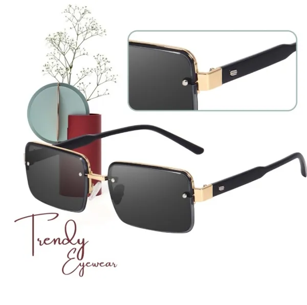 Gold_black_unisex_rimless_sunglasses_for_men_and_women