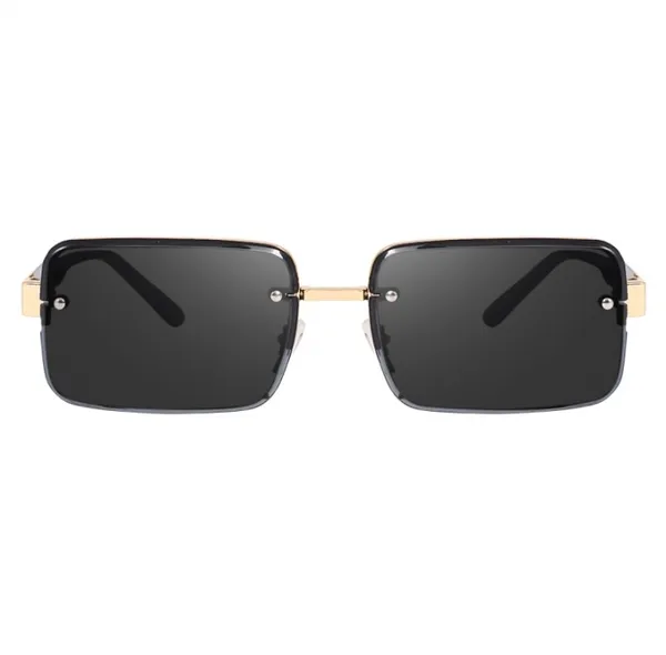 Gold_black_unisex_rimless_sunglasses_for_men_and_women