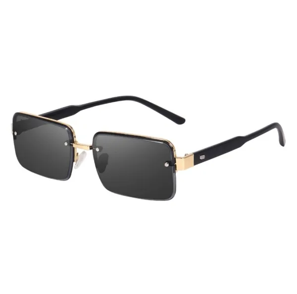 Gold_black_unisex_rimless_sunglasses_for_men_and_women