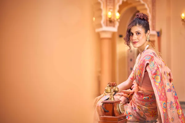 Peach_Cotton_Sarees_With_Blouse_Piece_For_Women