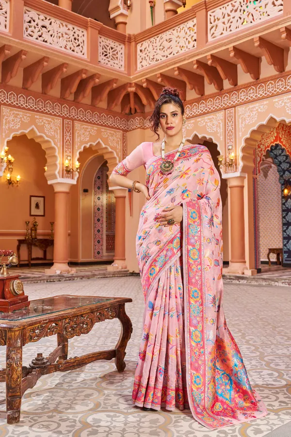Pink_Cotton_Sarees_With_Blouse_Piece_For_Women