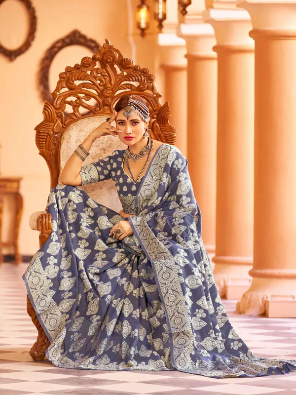 Blue_Cotton_Sarees_With_Blouse_Piece_For_Women