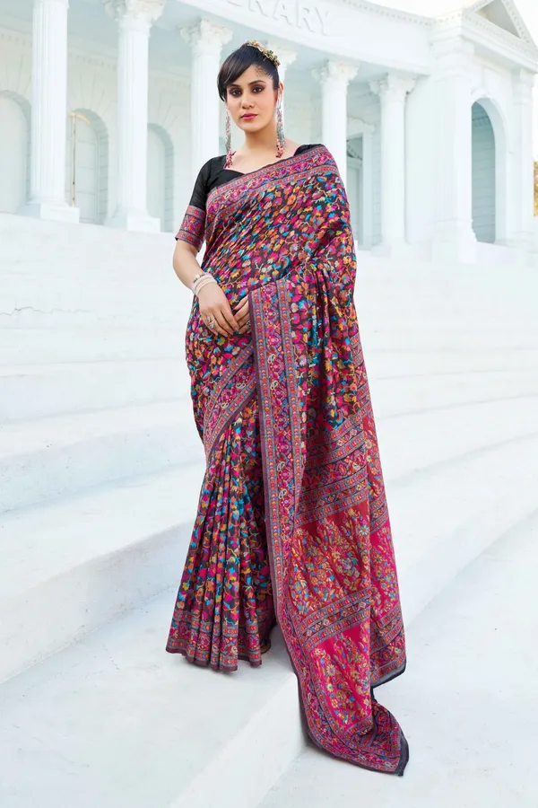 Black_Cotton_Sarees_With_Blouse_Piece_For_Women