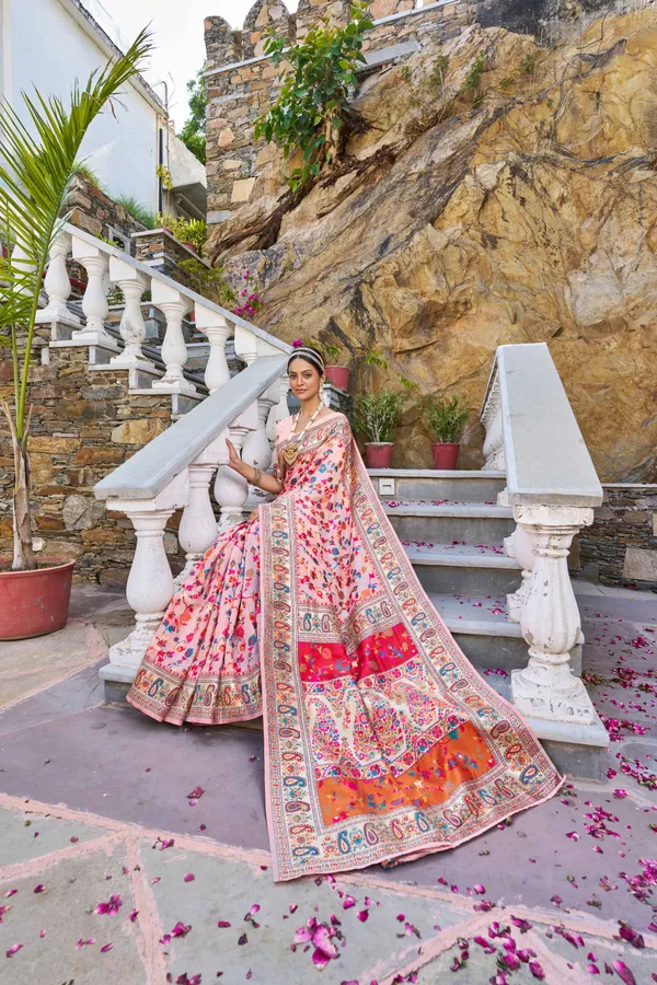 Pink_Cotton_Sarees_With_Blouse_Piece_For_Women