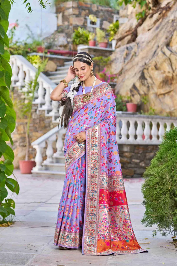 Purple_Cotton_Sarees_With_Blouse_Piece_For_Women