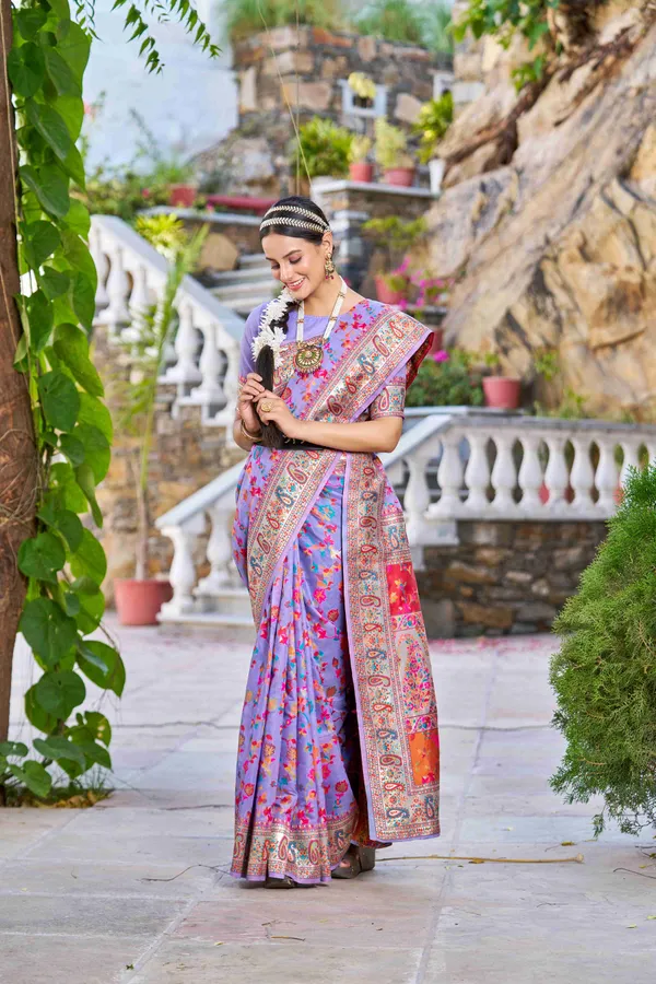 Purple_Cotton_Sarees_With_Blouse_Piece_For_Women