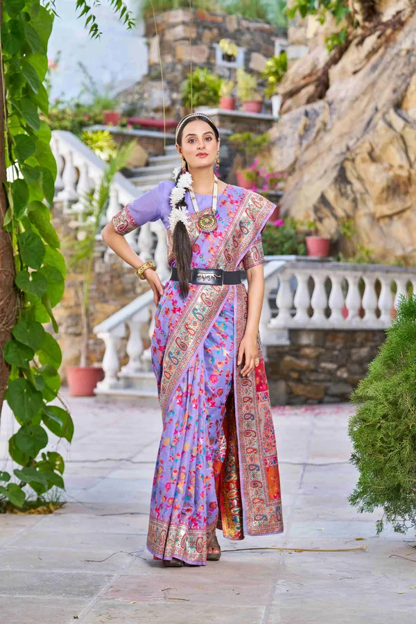 Purple_Cotton_Sarees_With_Blouse_Piece_For_Women