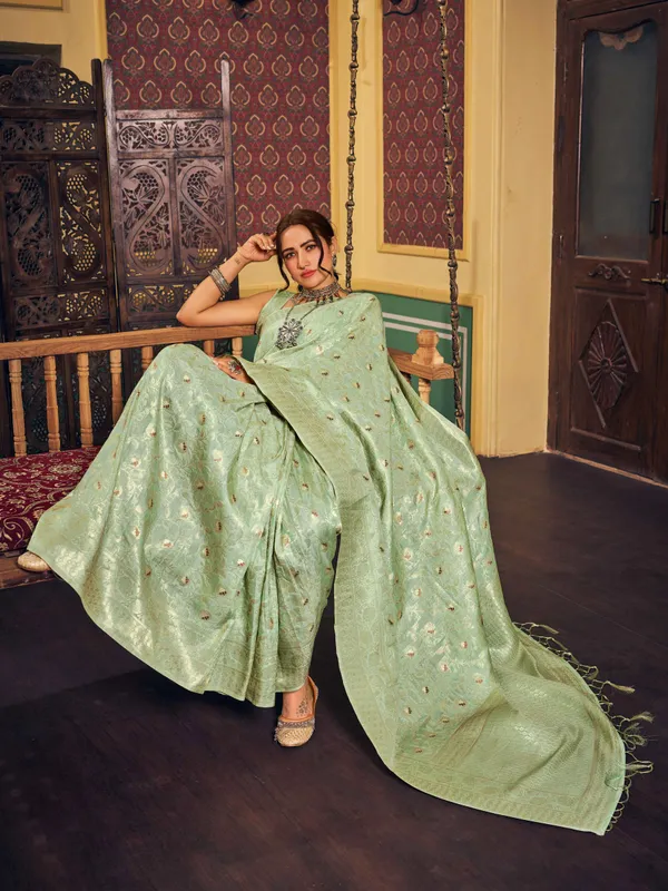 Sky_Blue_Silk_Sarees_With_Blouse_Piece_For_Women