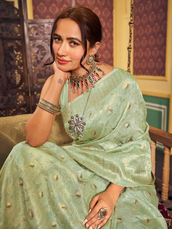 Sky_Blue_Silk_Sarees_With_Blouse_Piece_For_Women