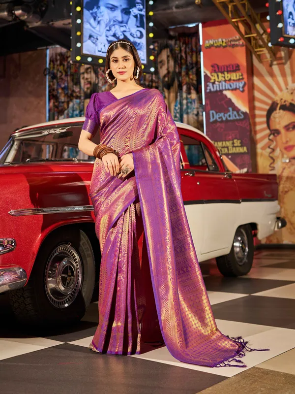 Purple_Silk_Sarees_With_Blouse_Piece_For_Women