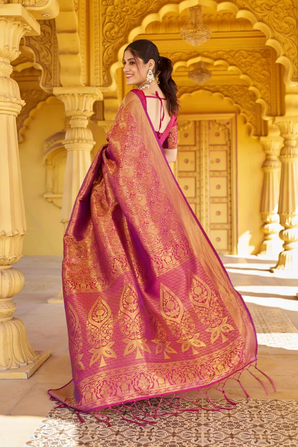 Wine_Silk_Sarees_With_Blouse_Piece_For_Women