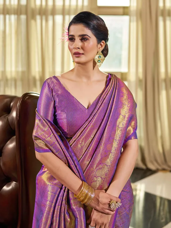 Purple_Silk_Sarees_With_Blouse_Piece_For_Women