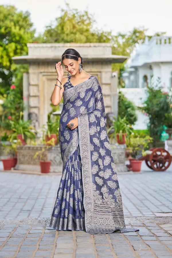 Blue_Cotton_Sarees_With_Blouse_Piece_For_Women