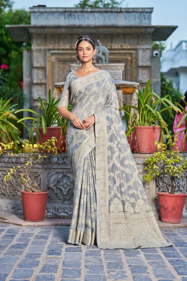 Grey_Cotton_Sarees_With_Blouse_Piece_For_Women
