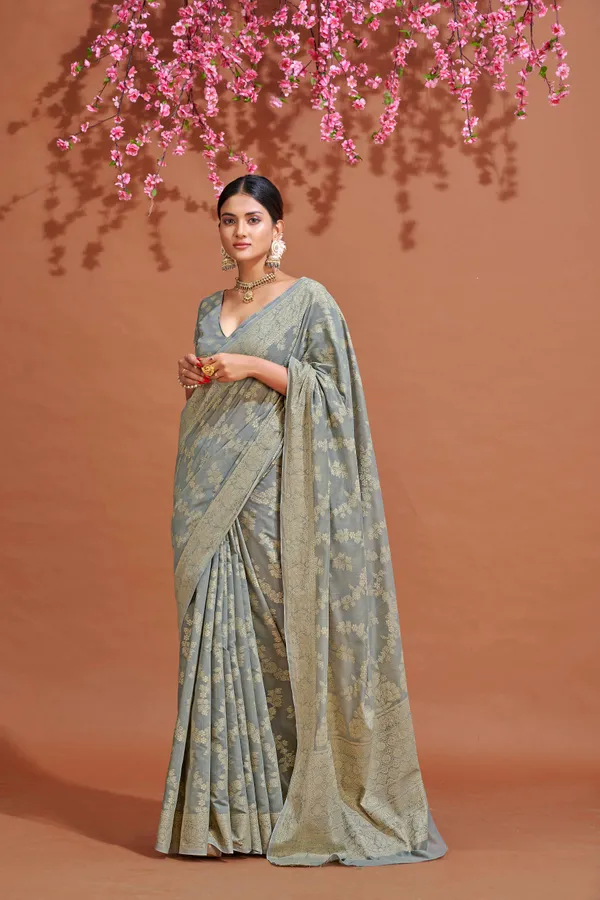 Grey_Cotton_Sarees_With_Blouse_Piece_For_Women