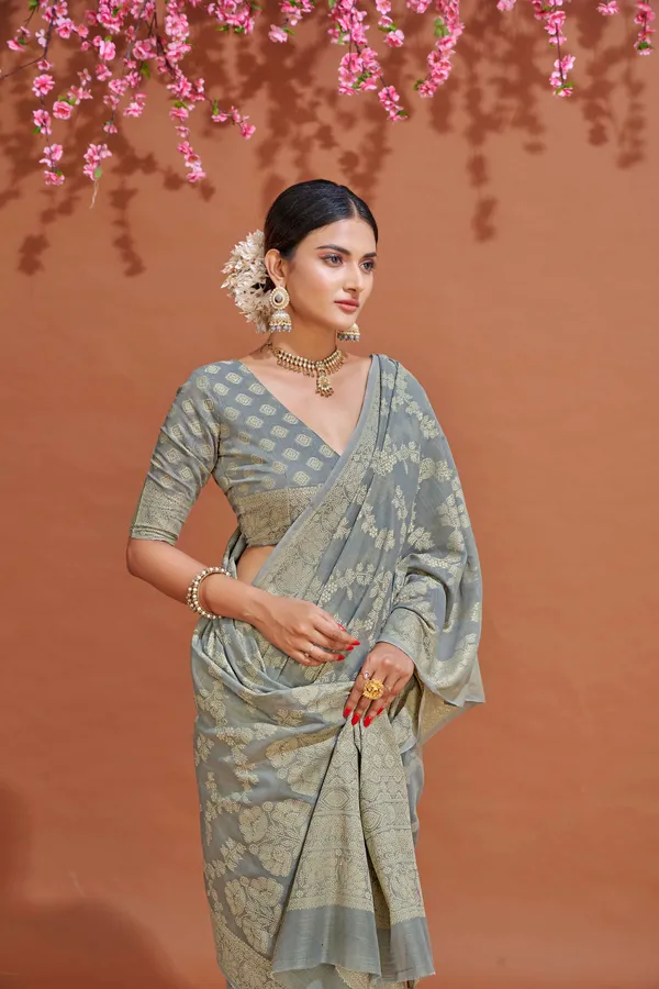 Grey_Cotton_Sarees_With_Blouse_Piece_For_Women