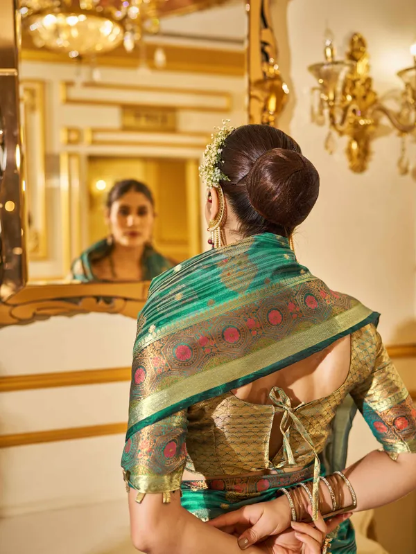 Firozy_Organza_Sarees_With_Blouse_Piece_For_Women