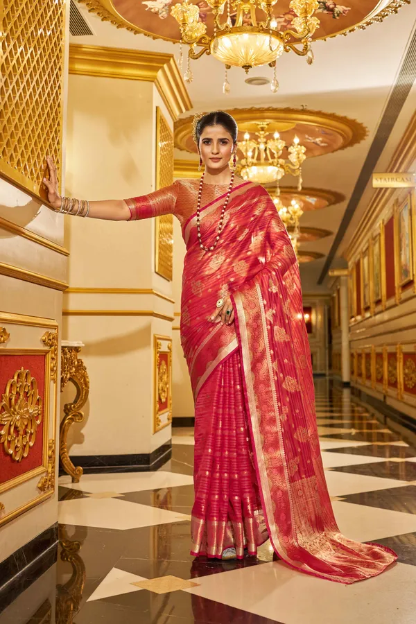 Rani_Organza_Sarees_With_Blouse_Piece_For_Women