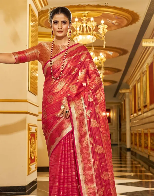 Rani_Organza_Sarees_With_Blouse_Piece_For_Women