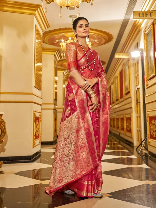Rani_Organza_Sarees_With_Blouse_Piece_For_Women