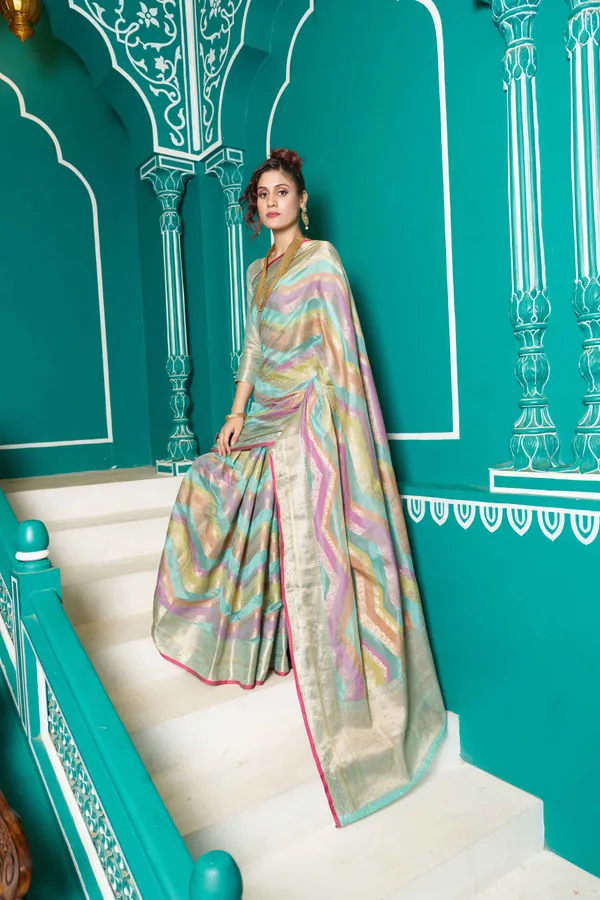 Sky_Blue_Organza_Sarees_With_Blouse_Piece_For_Women