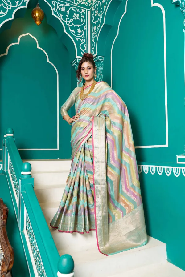 Sky_Blue_Organza_Sarees_With_Blouse_Piece_For_Women