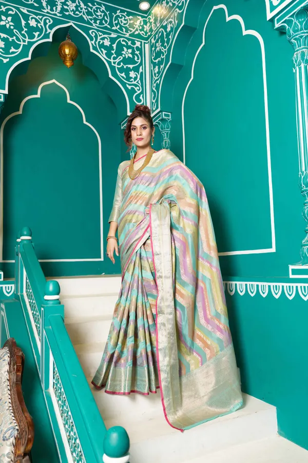 Sky_Blue_Organza_Sarees_With_Blouse_Piece_For_Women