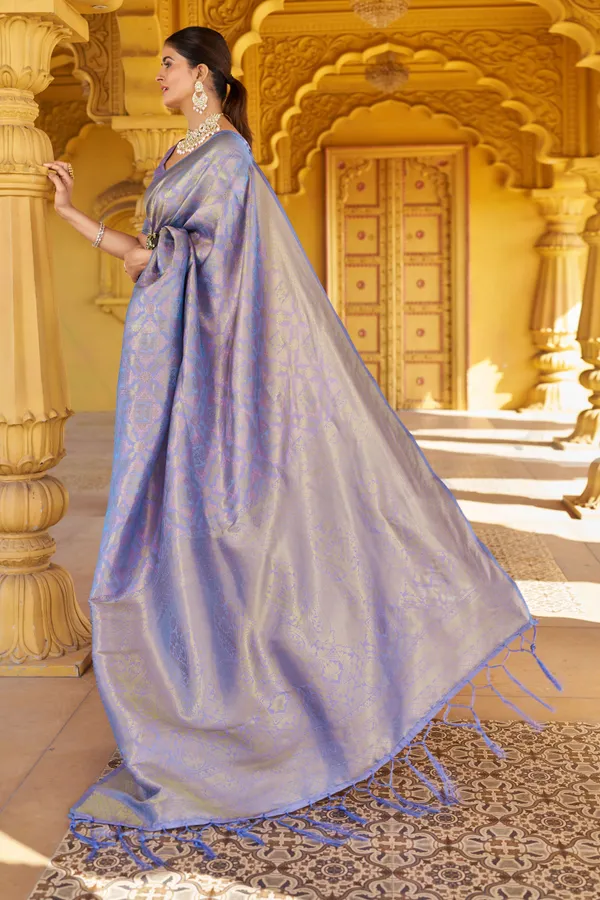 Lovender_Silk_Sarees_With_Blouse_Piece_For_Women