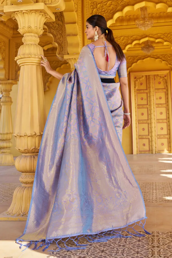 Lovender_Silk_Sarees_With_Blouse_Piece_For_Women