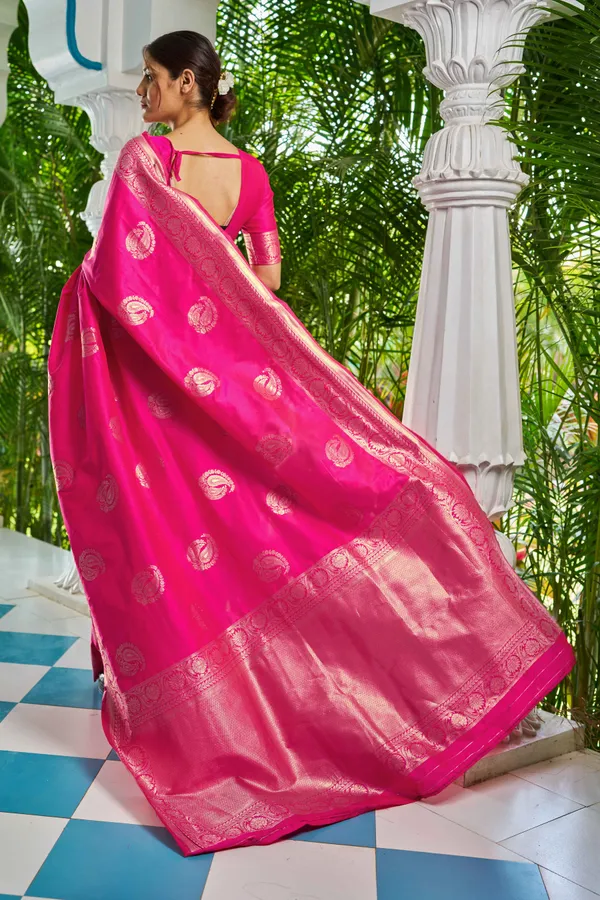 Pink_Cotton_Silk_Sarees_With_Blouse_Piece_For_Women