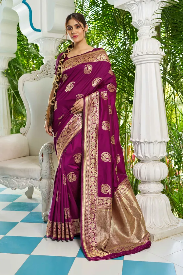 Purple_Cotton_Silk_Sarees_With_Blouse_Piece_For_Women