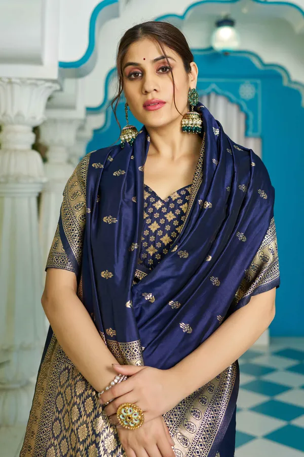 Blue_Cotton_Silk_Sarees_With_Blouse_Piece_For_Women