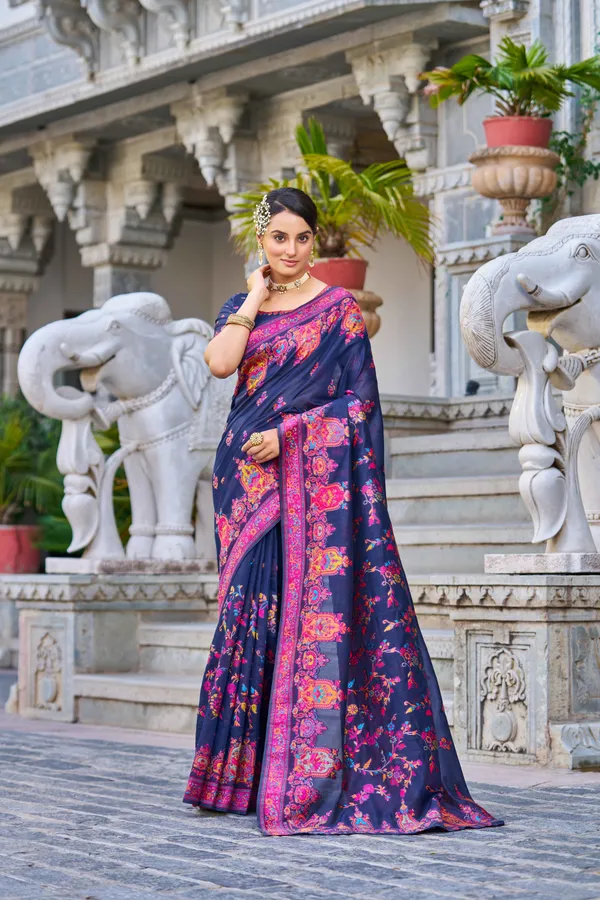 Blue_Cotton_Sarees_With_Blouse_Piece_For_Women