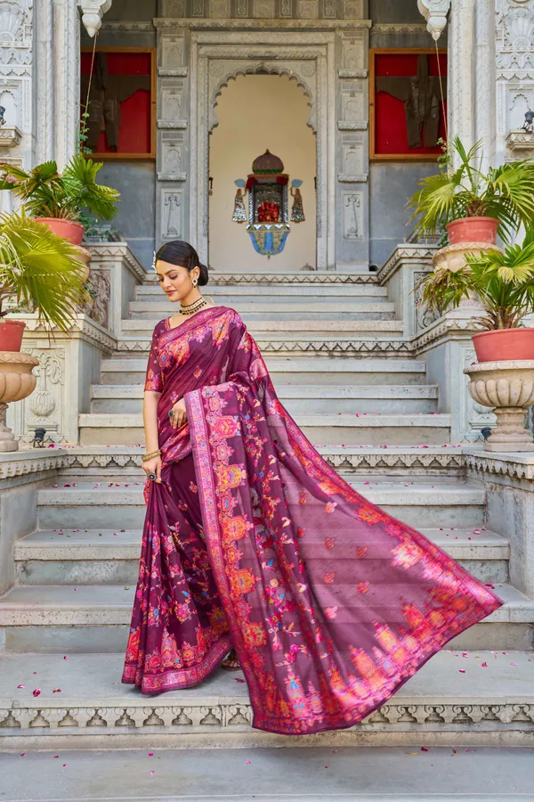 Purple_Cotton_Sarees_With_Blouse_Piece_For_Women