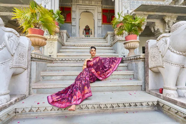 Purple_Cotton_Sarees_With_Blouse_Piece_For_Women
