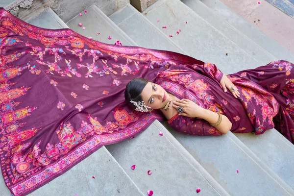 Purple_Cotton_Sarees_With_Blouse_Piece_For_Women