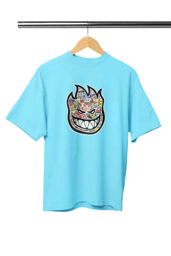 Tverse_Men’s_Oversized_Drop_Shoulder_Graphic_T-Shirt_|_Cool_Flame_Face_Design_|_Cotton_Round_Neck_Half_Sleeve_Tee_for_Casual_Wear