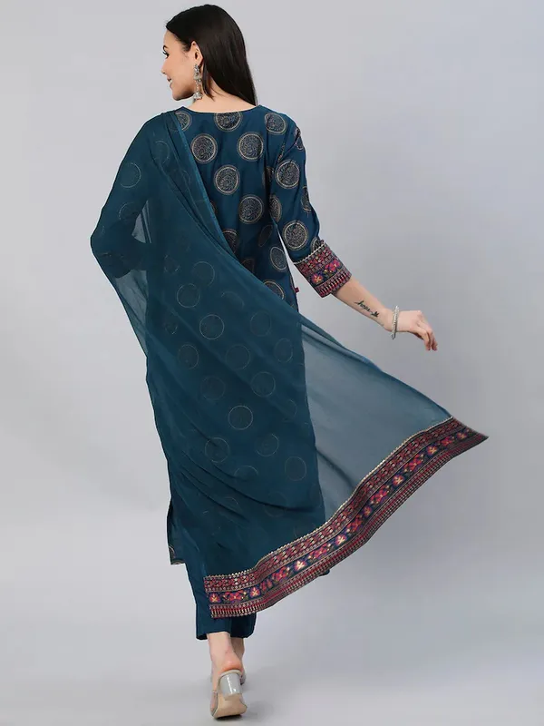 Blue_Kurta_Pant_Set_With_Dupatta_For_Women