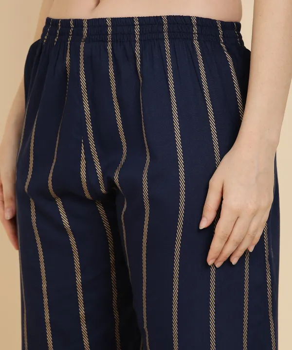 Blue_Striped_Viscose_Rayonsleeveless_Kurta_Pant_Set_For_Women